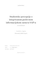 prikaz prve stranice dokumenta Studentske percepcije o integriranom poslovnom informacijskom sustavu SAP-u