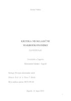 prikaz prve stranice dokumenta Kritika neoklasične makroekonomike