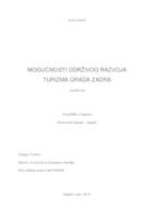 prikaz prve stranice dokumenta Mogućnosti održivog razvoja turizma grada Zadra