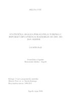 prikaz prve stranice dokumenta Statistička analiza pokazatelja turizma u Republici Hrvatskoj za razdoblje od 2005. do 2019. godine