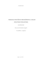 prikaz prve stranice dokumenta PRIMJENA STRATEŠKOG MENADMENTA U MALIM HRVATSKIM PODUZEĆIMA