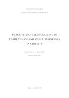 prikaz prve stranice dokumenta Usage of digital marketing in family farm and small businesses in Croatia