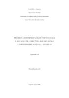 prikaz prve stranice dokumenta Primjena informacijskih tehnologija u javnoj upravi Republike Hrvatske u kriznim situacijama - Covid 19