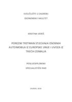 prikaz prve stranice dokumenta Porezni tretman stjecanja osobnih automobila iz Europske unije i uvoza iz trećih zemalja