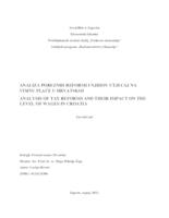 prikaz prve stranice dokumenta Analiza poreznih reformi i njihov utjecaj na visinu plaće u Hrvatskoj