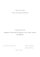 prikaz prve stranice dokumenta Regulatory framework of Company Law in Croatia - recent developments