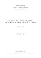 prikaz prve stranice dokumenta Ethical dilemmas of using artificial intelligence in business