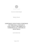 prikaz prve stranice dokumenta ODREDNICE EFEKTIVNOG POREZNOG OPTEREĆENJA PODUZEĆA DJELATNOSTI INFORMACIJA I KOMUNIKACIJA U REPUBLICI HRVATSKOJ